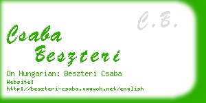 csaba beszteri business card
